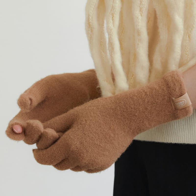Halden Hairy Finger Hole Gloves (G008_mocha)