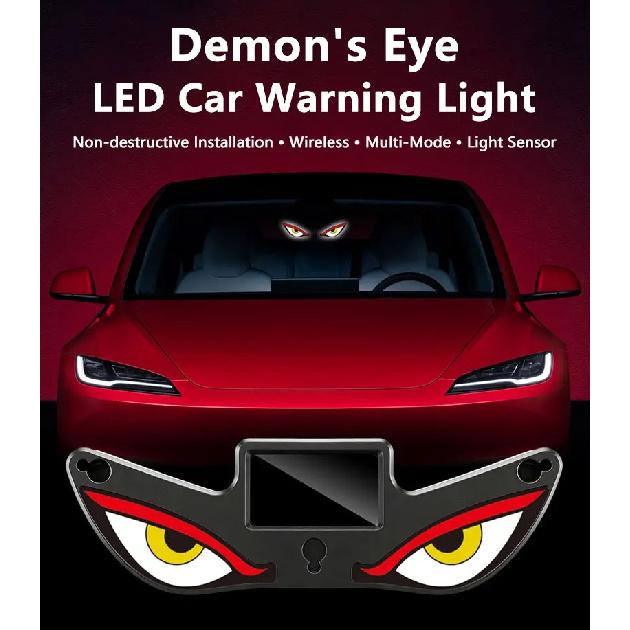 2026 Solar Power Car Demon Eye Light Cool Flashing Warning Light Dynamic Safety Vehicle Signal Lights Universal New