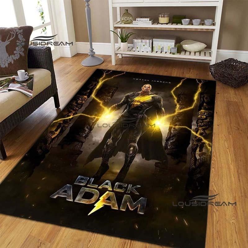 Dwayne Johnson Movie Carpets and Rug Black Adam Carpet Floor Mat Living Room Bedroom Large Area Soft Carpet Kids Room Rug