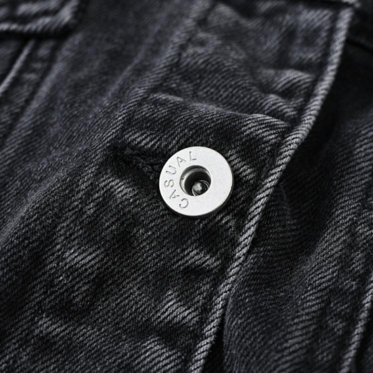 ZIMOXUAN Damen-Frühlings- und Herbst-Neuzugänge, Vintage-Jeansjacke in Blau mit hoher Taille, stilvolle Cowboy-Kurzjacke