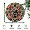2D Flat Vibrant Om Symbol Decorative Round Aluminum Sign, Colorful Mandala Hindu Design for Home Wall Room Decor