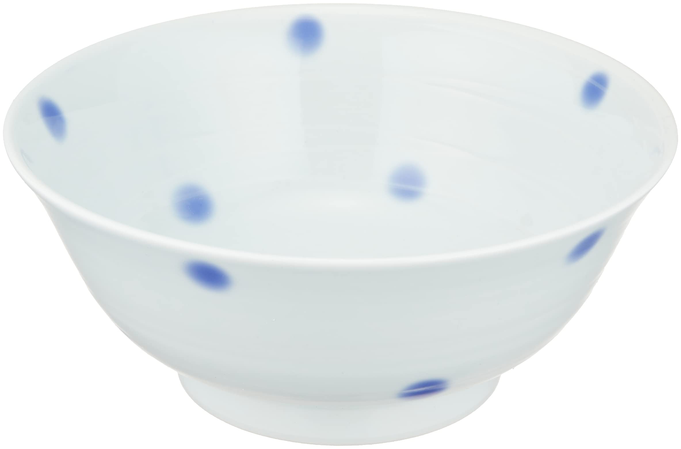 

Hamato Hasami Ware Wazan Kiln Noodle Bowl with Swirl Polka 288050 Dots,