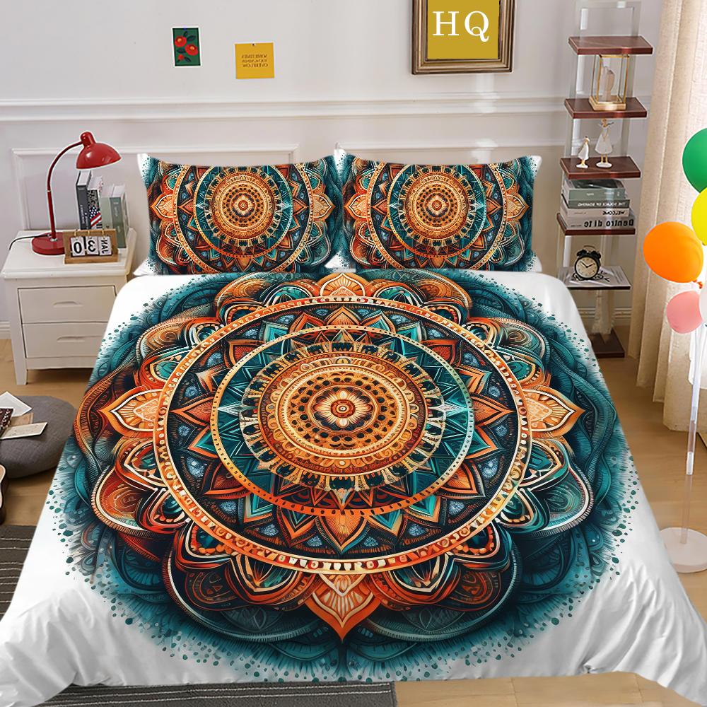 Cuverturi de pat cu mandala Decorare dormitor Seturi de pat la modă Cuverturi de pat din microfibră de dimensiuni complete Costume de pat pentru bărbați
