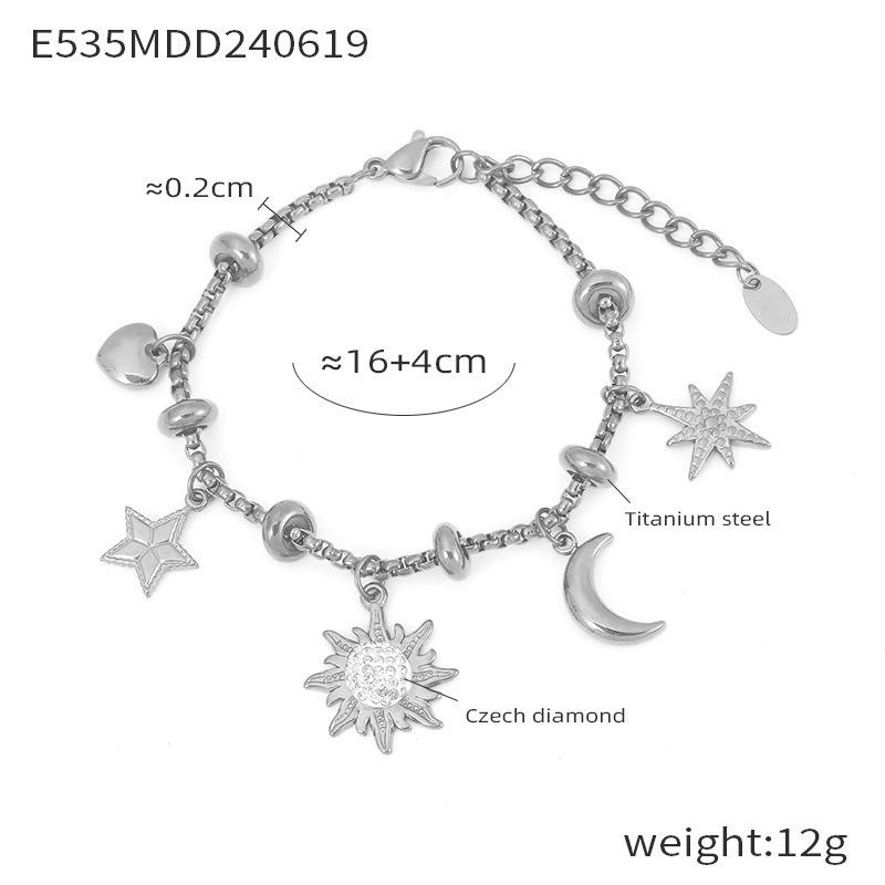 18k Vergoldetes Titanstahl Diamantarmband - Modischer Europäischer & Amerikanischer Stil