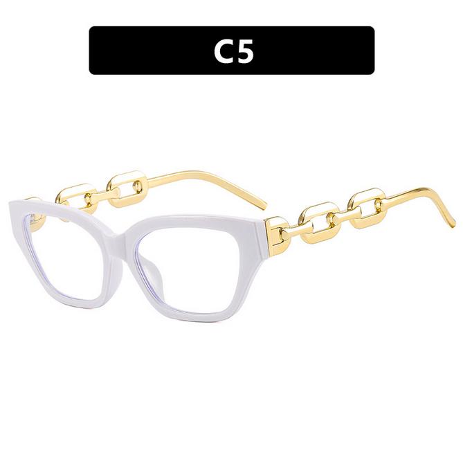 Stilvolle Retro-Quadratketten-Brille für Damen Nerd-Brille Stärke -0,5 -1,0 -2,0 -3,0 -4,0 bis -6,0