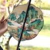 Bamboos Fan,Round Folding Fan,Chinese Foldable Hand Fan Handheld Fan for Birthday Party Wedding Home Decorations