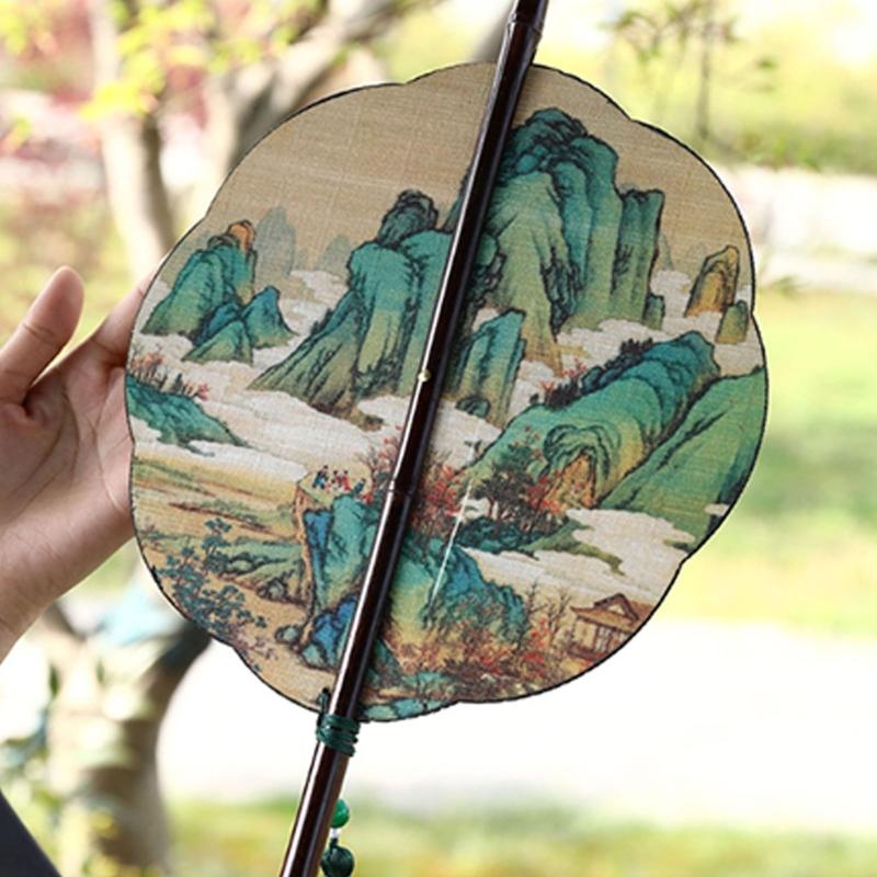 Bamboos Fan,Round Folding Fan,Chinese Foldable Hand Fan Handheld Fan for Birthday Party Wedding Home Decorations