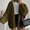 Women's Fashion Solid Color Coats Long Sleeved Knitted Casual Cardigan Sweater Jacket