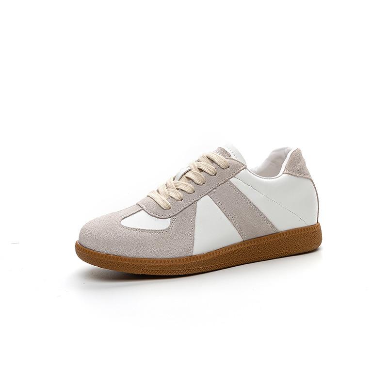 Inner height increase leather women's autumn new small platform sports and leisure shoes