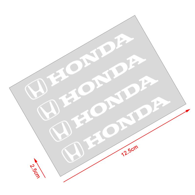4Pcs Car Door Handle Stickers Tire Rear View Mirror Decals For Honda Fit Mugen Insight Type S R VTEC DOHC Modulo Vezel Legend