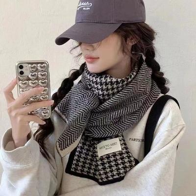 Sciarpa Classica alla Moda Calda Lavorata a Maglia Double-Face Qiandongge Coreana Versatile per Coppie Sciarpa di Tendenza Donna