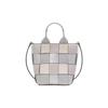 kate spade Basket Logo Magnetic Snap Closure Grain Leather Tote Bag Shopping Tote Shoulder Bag Mini Women's Platinum Gray