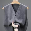 Men's Autumn Knit Cardigan Vest - Warm & Sleeveless