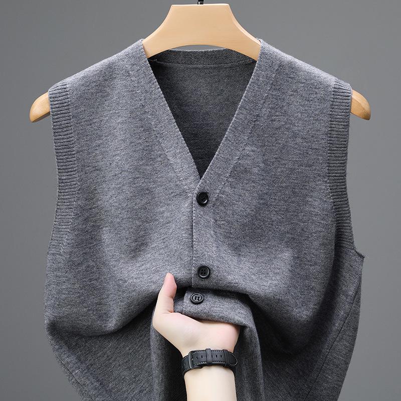 Men's Autumn Knit Cardigan Vest - Warm & Sleeveless