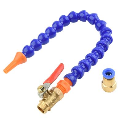 Pneumatic Tube Plastic Flexible Water Oil Coolant Pipe Hose 300 Mm Length Lathe Milling CNC Router Round Flat Nozzle Ball Valve