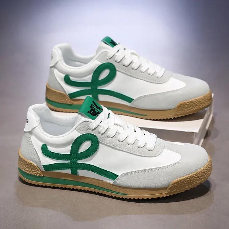 

Running Shoes Leather sneakers Men Flats Retro Casual Shoes Summer Fashion Slip on Sneakers Lightweight Zapatillas De Deporte 38 чорний