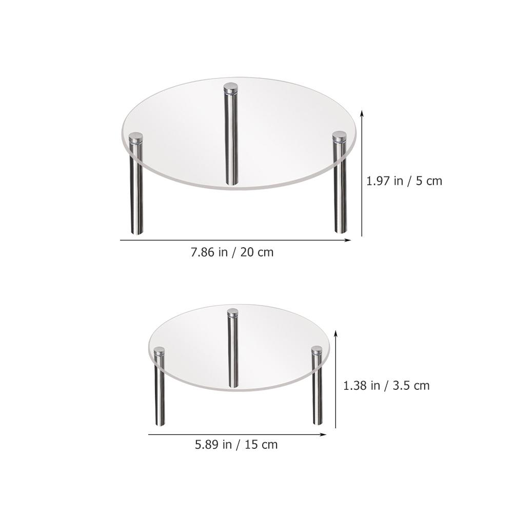 2 Pcs Cake Display Stand Transparent Acrylic Dessert Stand for Party Wedding 15cm 20cm Stable Clear Storage Table Cake Tool