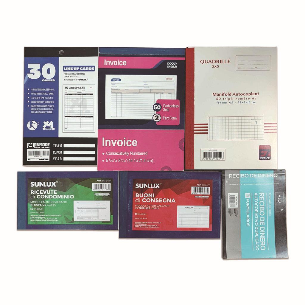 Customizable Foreign Trade Invoice: English Versions in Two, Three, and Four Parts for Menu, Delivery, and Sales Slips.