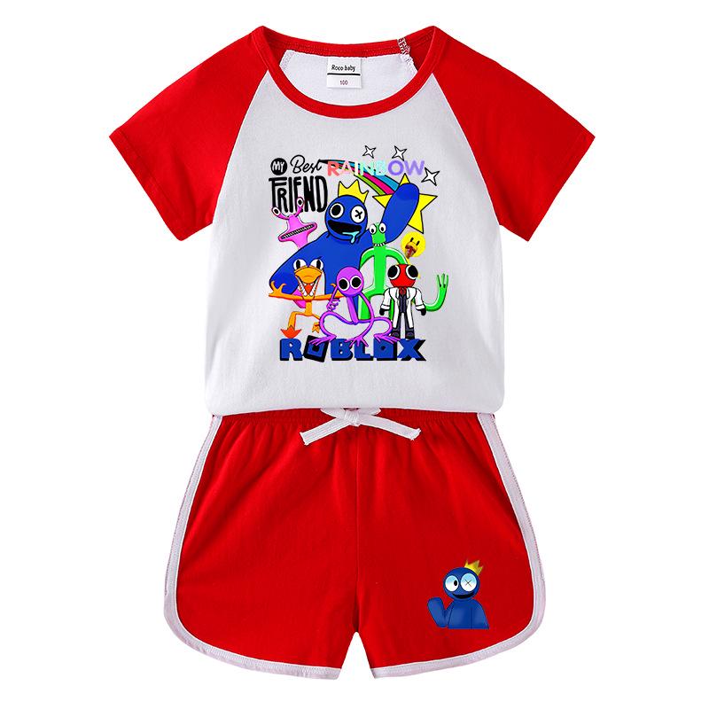2025 Summer Kids Two-Piece Set: Short Sleeve T-shirt & Shorts for Boys and Girls