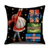 Christmas Pillow Cover New Linen Cartoon Black Print Holiday Home Sofa Cushion Cover