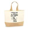 Bag I Can't I Prefer Lynx I Can't Minimalist | Cotton Tote Bag with Jute Bottom 18 L 48 × 37 × 13 Cm | Market Shopping