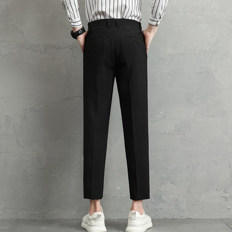 Pierre Cardin Men's Straight Slim Fit Cropped Casual Pants