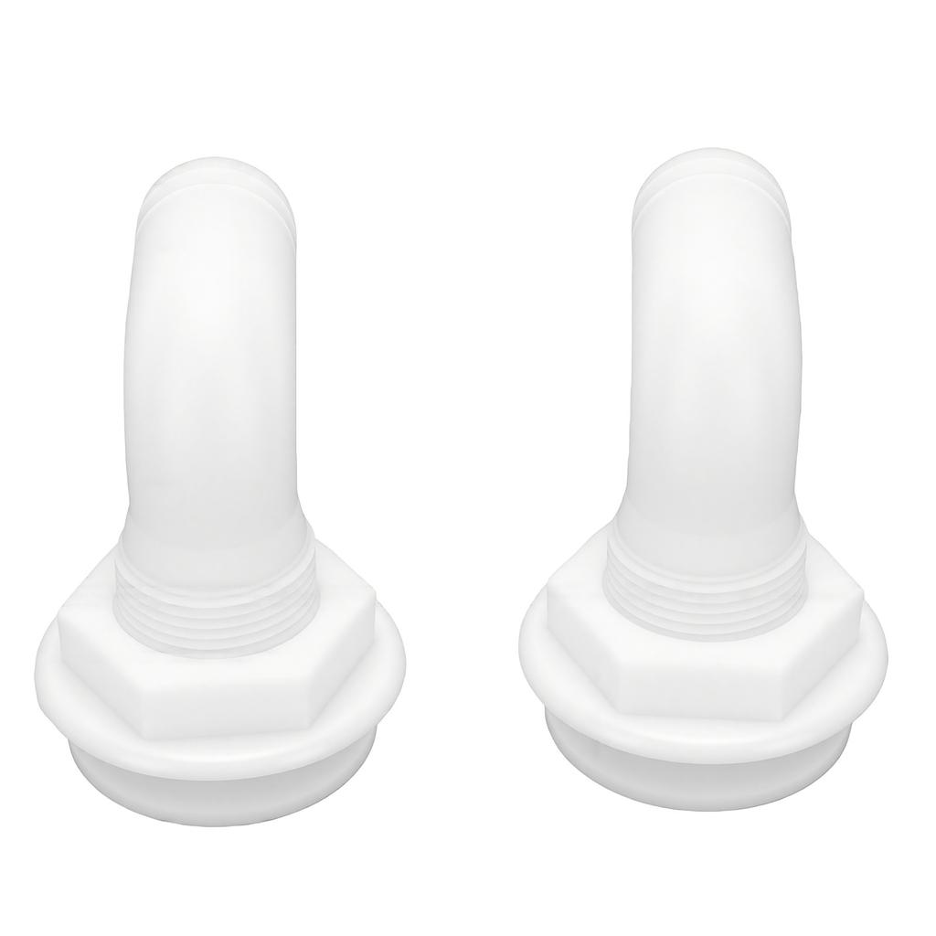 2pcs Boat Thru Hull Fittings White 1in Plastic 90 Degree Thru Hull Connector For RVs Boats