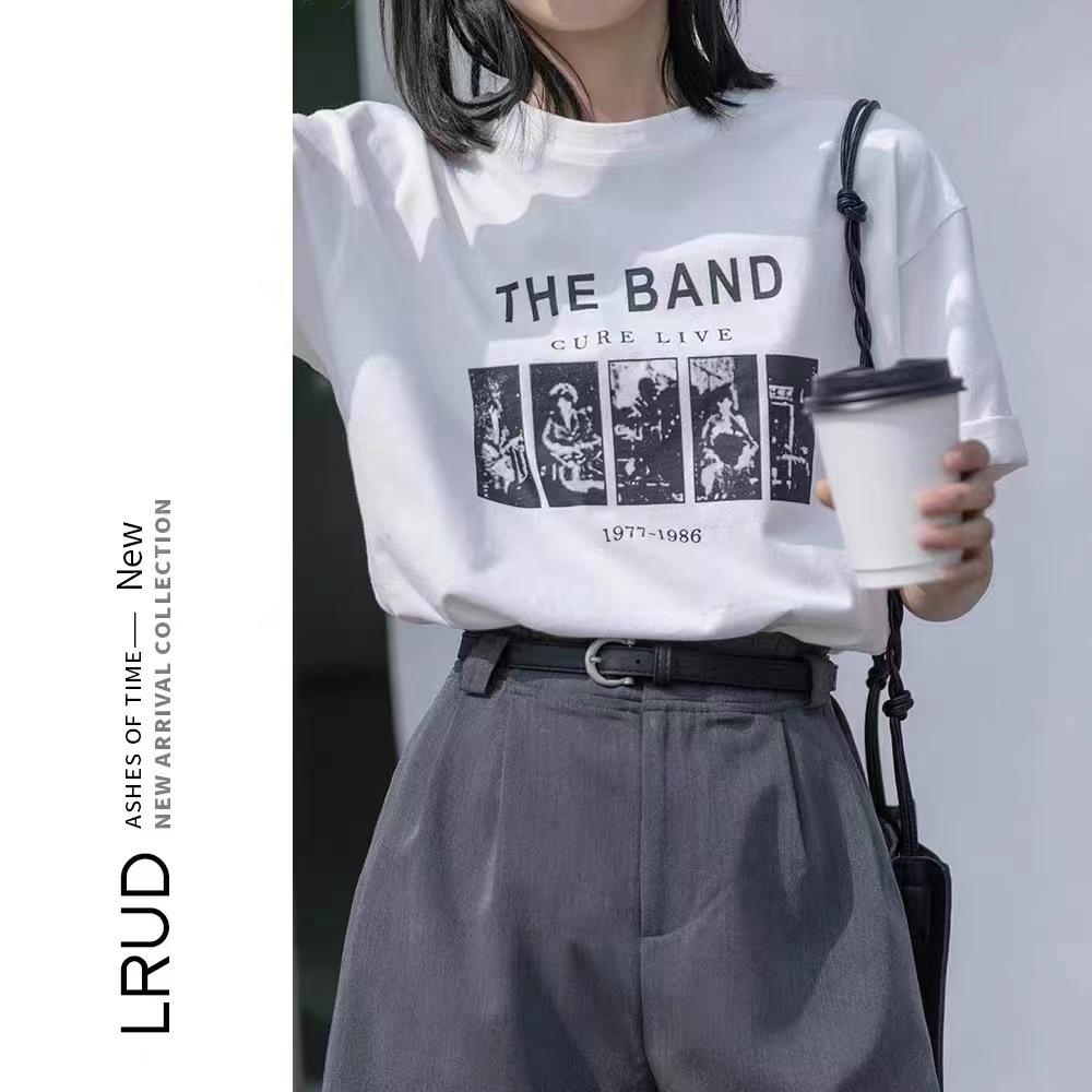 Cotton Short-sleeved T-shirt Women's Loose Original Style New Letter Printing Student T-shirt Ins Women's Fashion