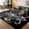 Dark Occult Baphomet Pentagram Art Indoor Rug Thick Nonslip Carpet For Hallway Doorway Kitchen Home Decor Birthday Gift