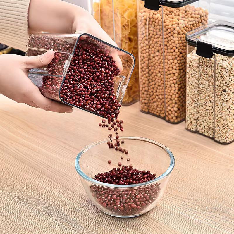 Five Airtight Grains Food Storage Container For Kitchen Moistureproof Box For Rice Flour And Dry Goods