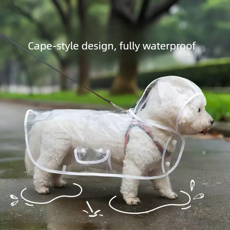 Pet Raincoat Transparent EVA Environmentally Friendly Material Dog Raincoat Waterproof Windproof Pet Clothing Rainy Dog Clothing