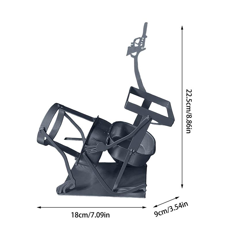 Halloween Steampunk Style Drink Stand Skull Skeleton Design Wine Holder Skull Metal Wine Rack Funny Metal Skull Skeleton Gifts