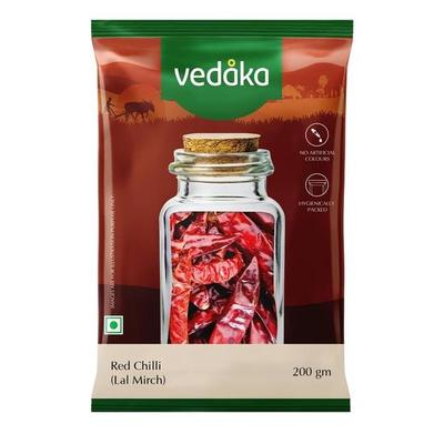 Vedaka Kırmızı Biber (Lal Mirch) | Yapay Renklendirici ve Koruyucu Yok | 200 Gram - Tohumlar