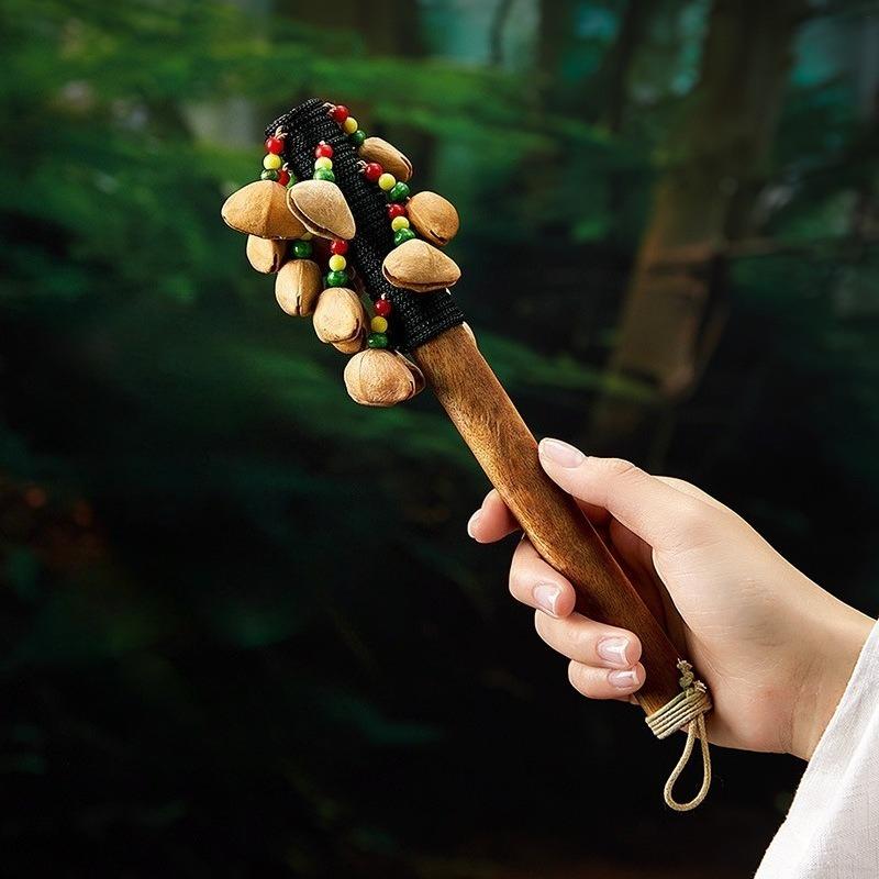 Handgefertigte Dola Muschel Handglocke Rassel Heilende Windglocke Natürliche Klangtherapie Musik Handglocken Musikalische Perkussionsinstrumente