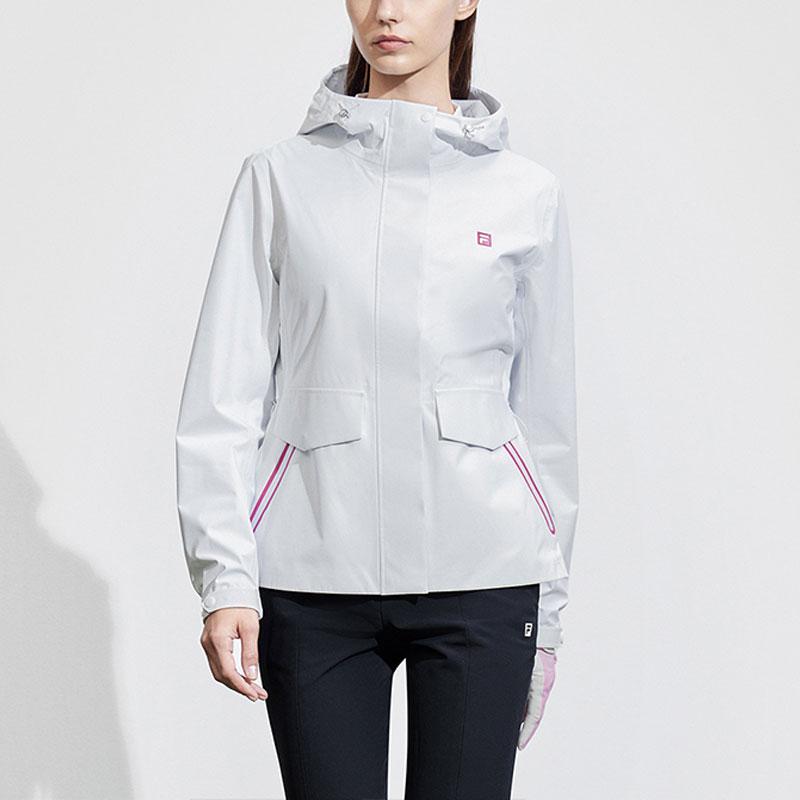 Fila Golf Series Solid Color Hooded Golf Woven Jacket Women Jackets Jade-White A11W415710F-WT