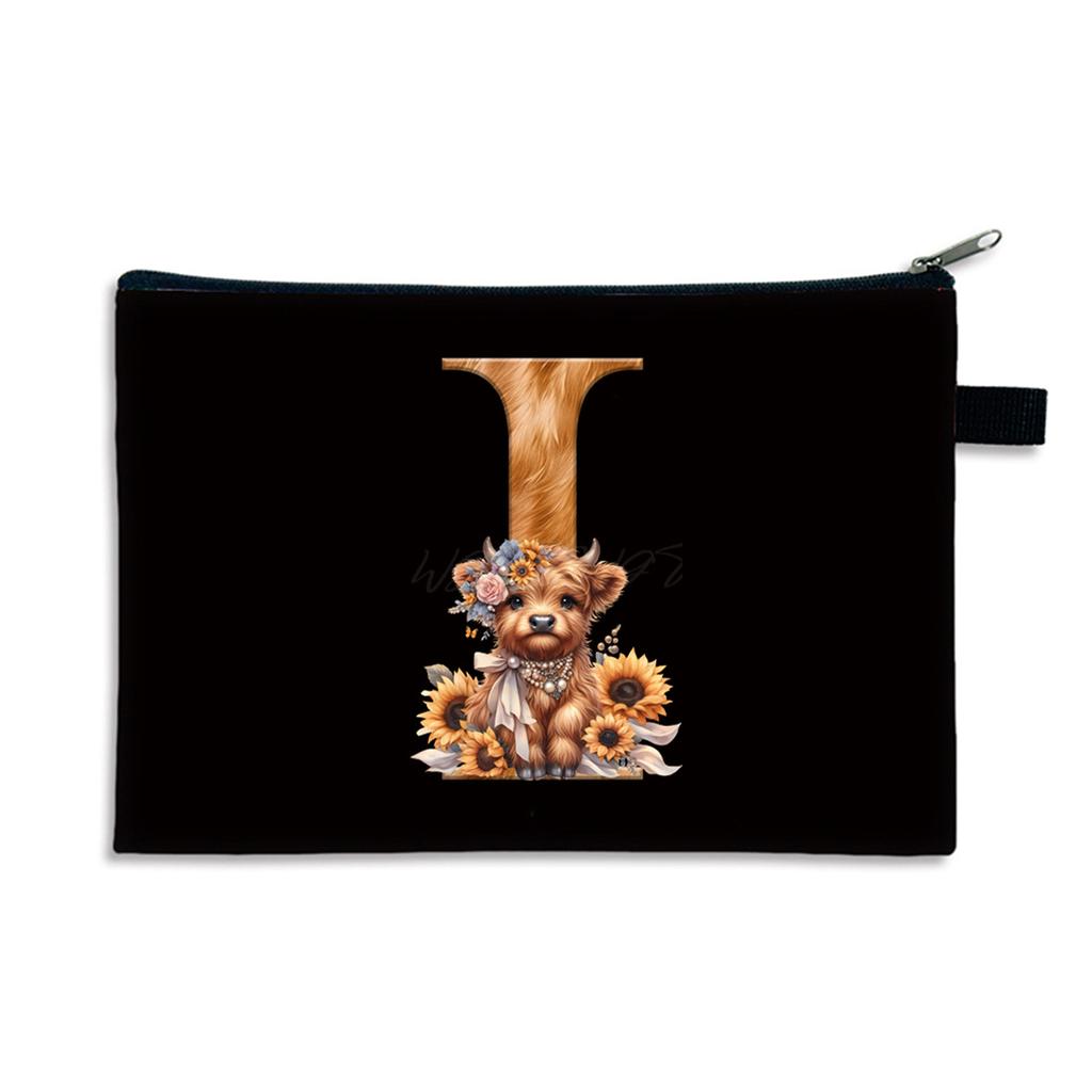 26 letter print size change bag Oxford cloth zipper storage bag Student portable pencil case