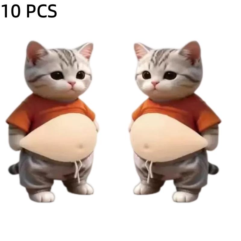 3D Fat Chai Dog Anti Collision Stickers DIY Cute Kitten Soft Silicone Self-Adhesive Stickers Children's Toy Birthday Gift