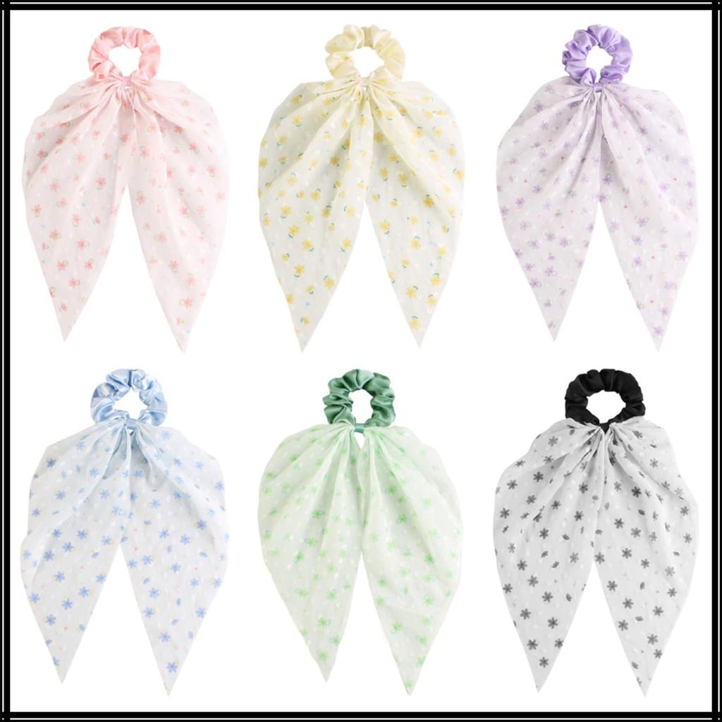 White Fang Ribbon Scrunchie Hair Hair Tie, Arrangement, Cute, Stylish, Women's, AZ558(45658)