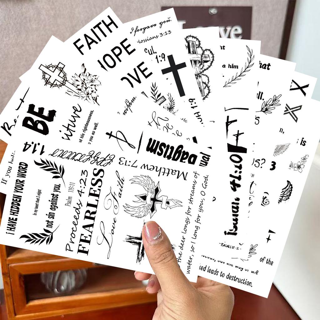 New Black and White Sheng Classic Series Tattoo Stickers Can Be Waterproof Party Gift Funny Face Stickers