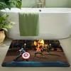 1pc MARVEL Superhero & Classic Movie Hero Floor Mat - Soft Polyester, Machine Washable, Rectangular Design with Vibrant Colors