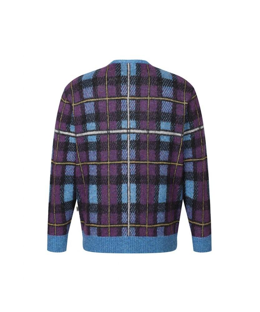 Daks Shirts Wool Blend Mohair Check Cardigan_Dlw1Swcd102B1