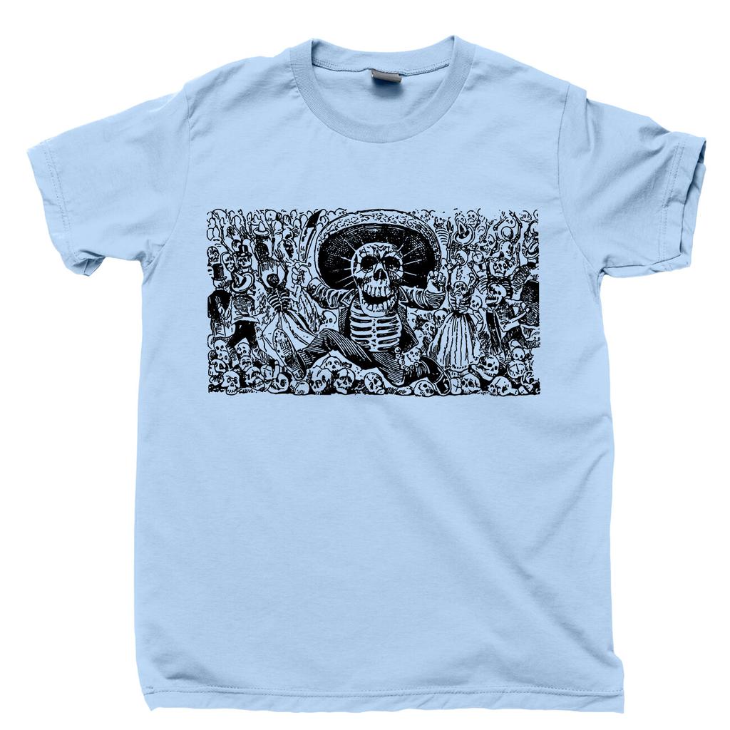 Unisex Cotton Short Sleeve Calavera Oaxaquena T Shirt Oaxaca Skeleton Skull Mexico Cinco De Mayo Fiesta Tee