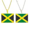 Country Map Flag Necklace for Woman Man Jamaica Map Pendant Chain Jewelry Gift