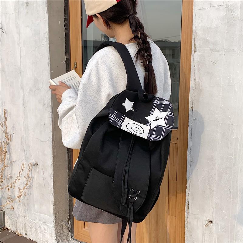 2026 Minimalist Lightweight Plaid Backpack - Large Capacity, Versatile for Students and Commute.