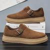 Men's Loafers  Suede Leather Casual Shoe Retro Brown Men Fashion Comfort Slip-On Platform Shoes Men Zapatos De Hombre