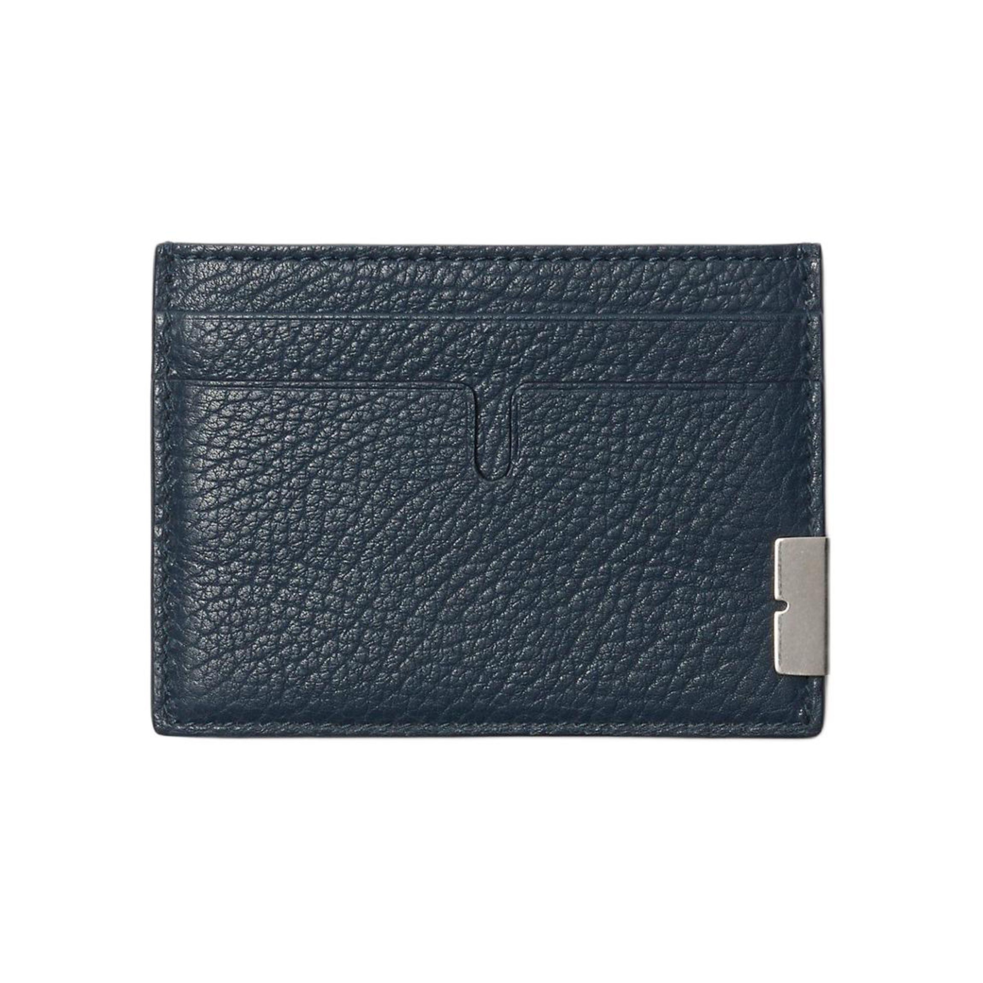 

Burberry Leather Card Holder With Metal Tab Detail In Navy Blue For Daily Use Basic Set (Bag+Dust Bag)