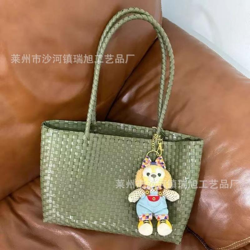 New woven tote bag women's large-capacity shoulder handbag commuter vacation versatile fashion simple bag