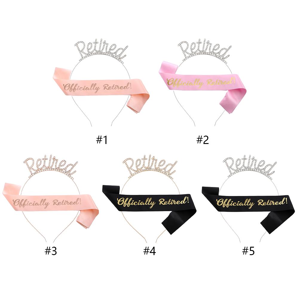 Retired Tiara/Crown Officially Retired Retirement Sash Universal Retirement Party Decoration Happy Retirement Supplies