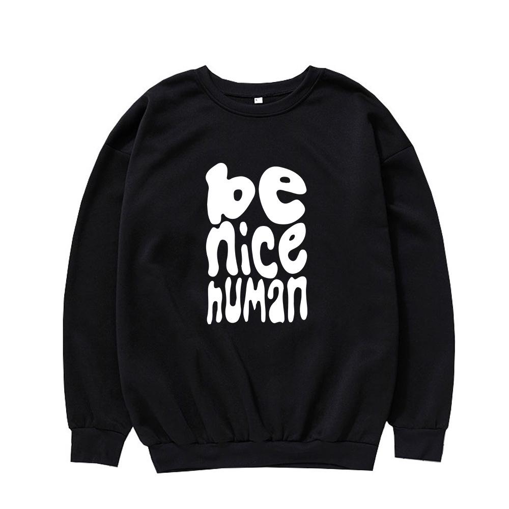 BE NICE HUNAN Retro Round Neck Casual Hoodie