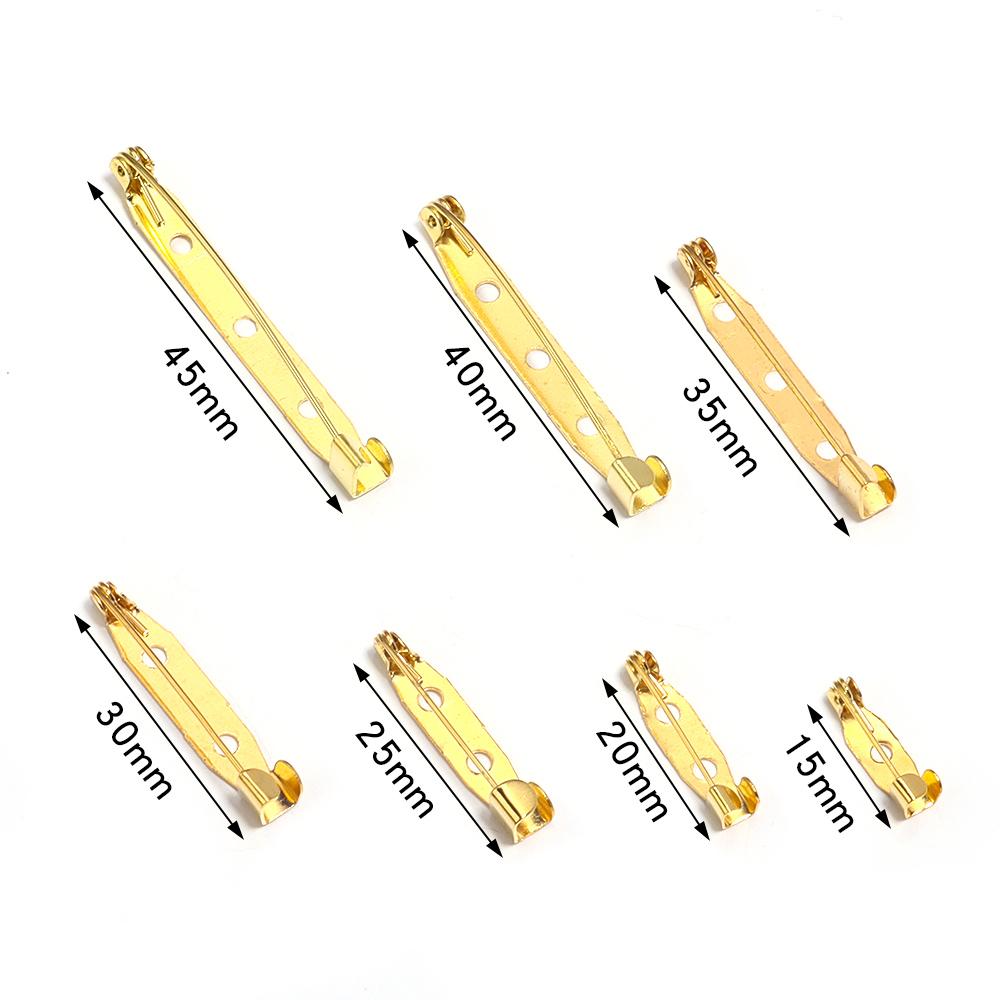 Louleur 50pcs Metal Brooch Pins Clip Base Pins Safety Pins Brooch Settings Blank Base For DIY Jewelry Making Supplies Wholesale